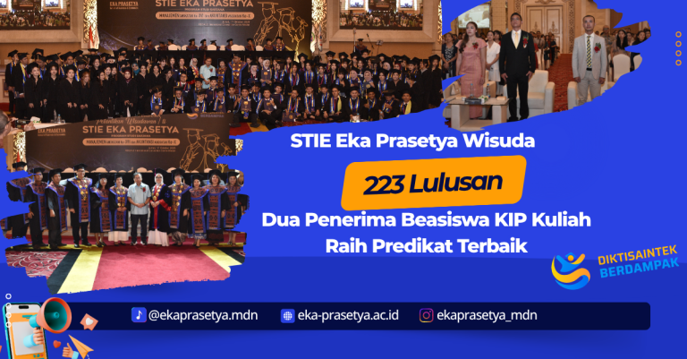 STIE Eka Prasetya Wisuda 223 Lulusan: Dua Penerima Beasiswa KIP Kuliah Raih Predikat Terbaik